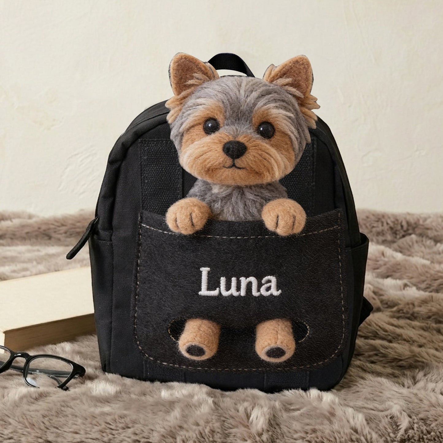 Perfect Companion - Personalized Dog Changeable Leather Patch Backpack