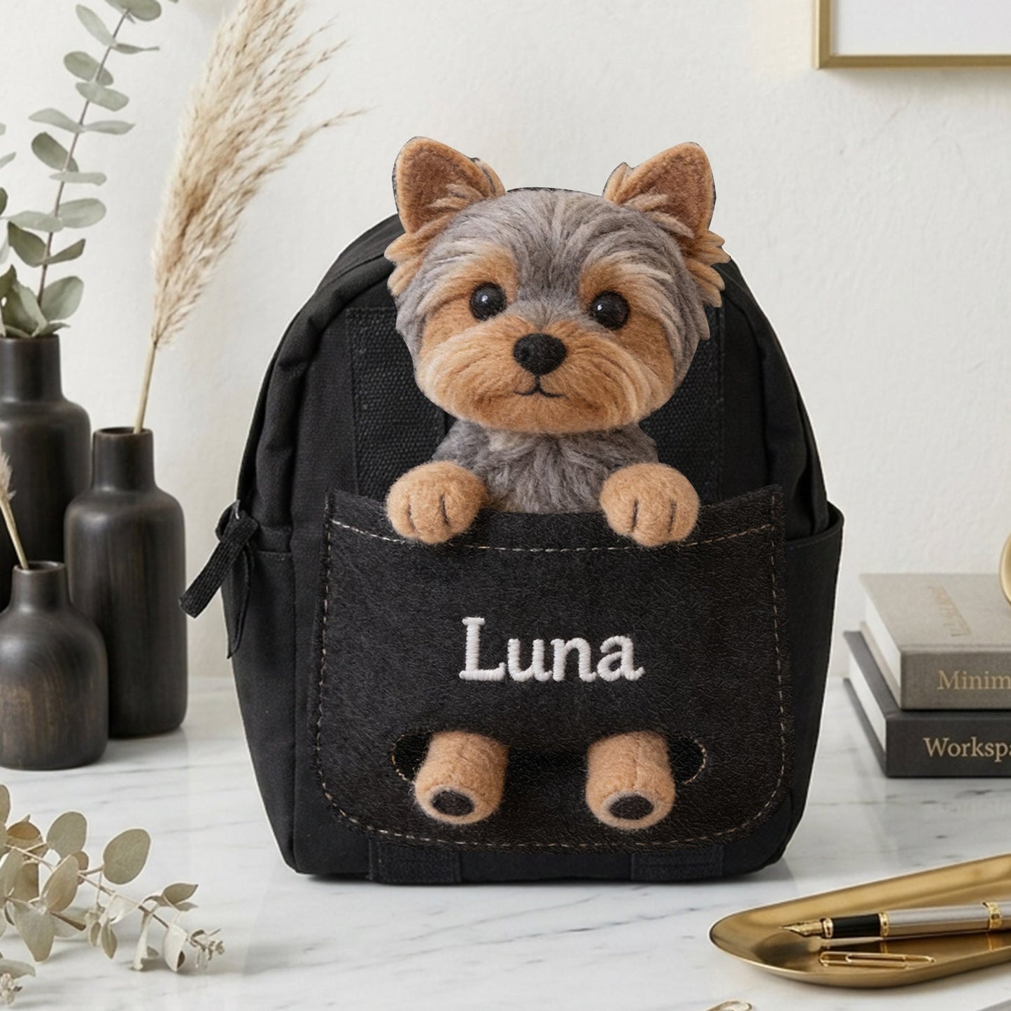 Perfect Companion - Personalized Dog Changeable Leather Patch Backpack