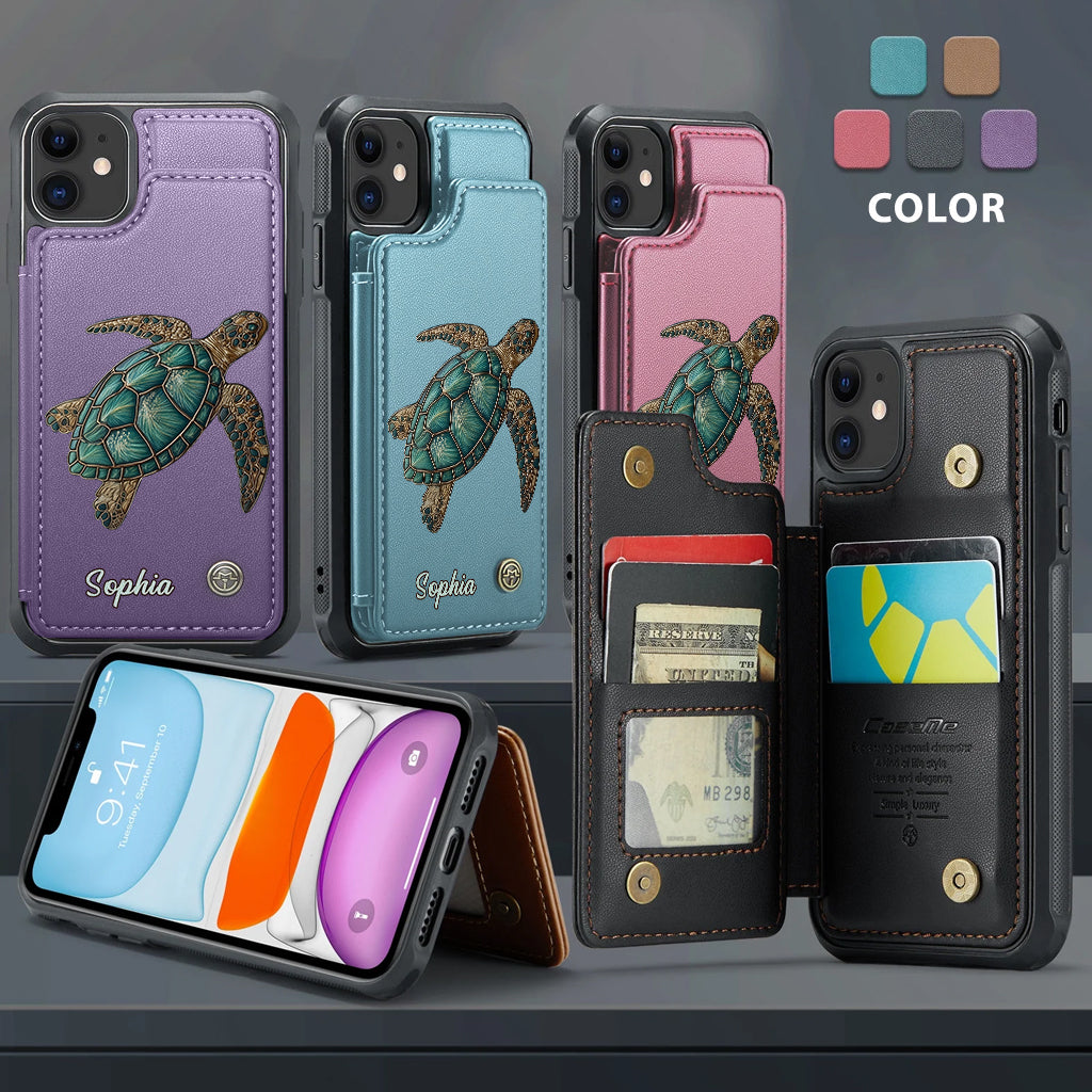 Love Turtles - Personalized Turtle Wallet Phone Case