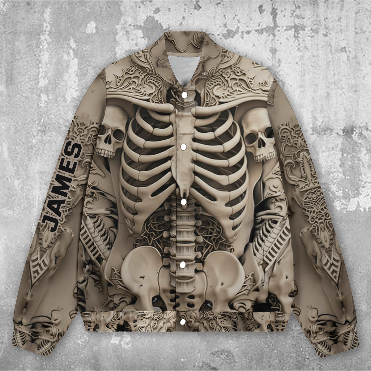 Scary Skull - Personalized Skull Varsity Jacket