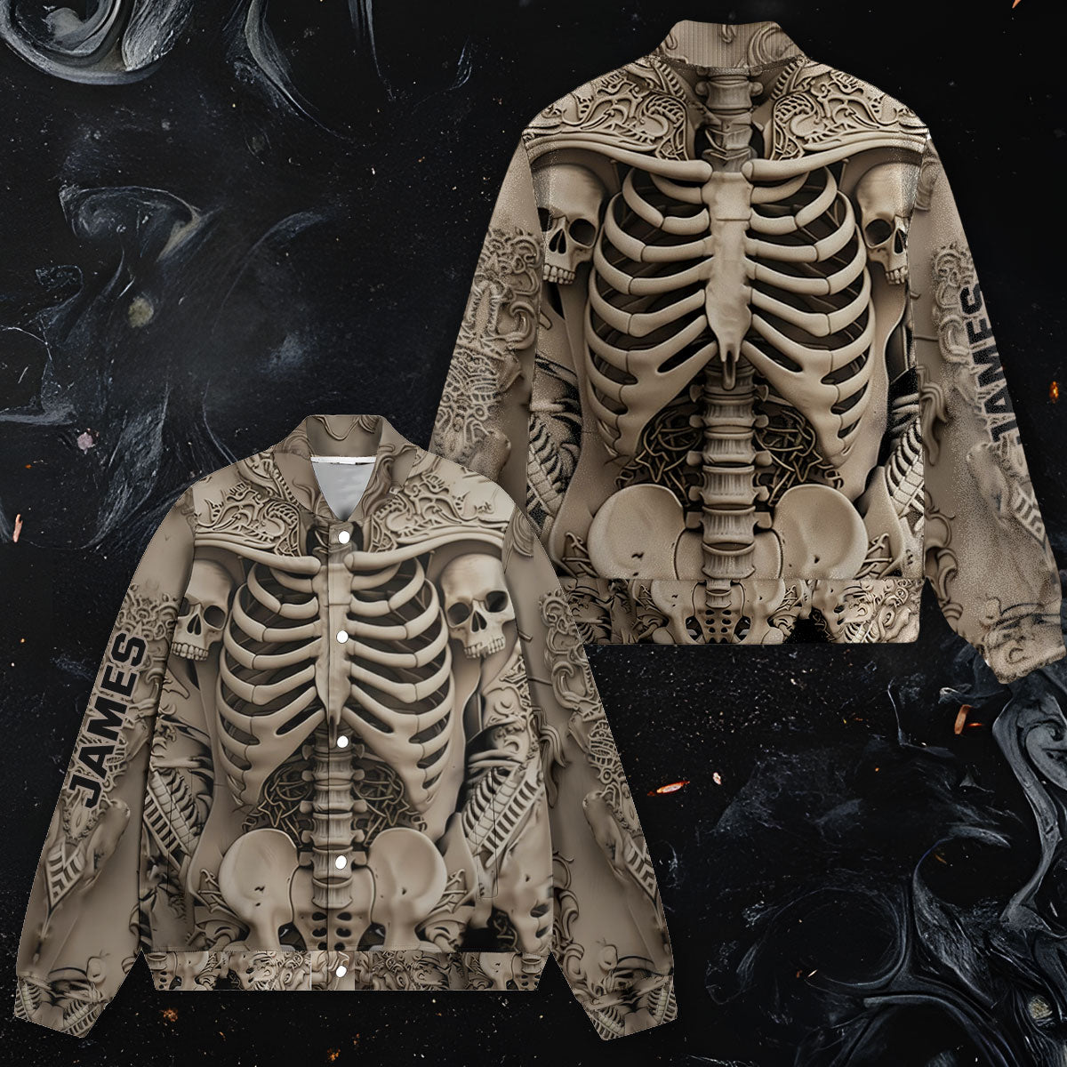 Scary Skull - Personalized Skull Varsity Jacket