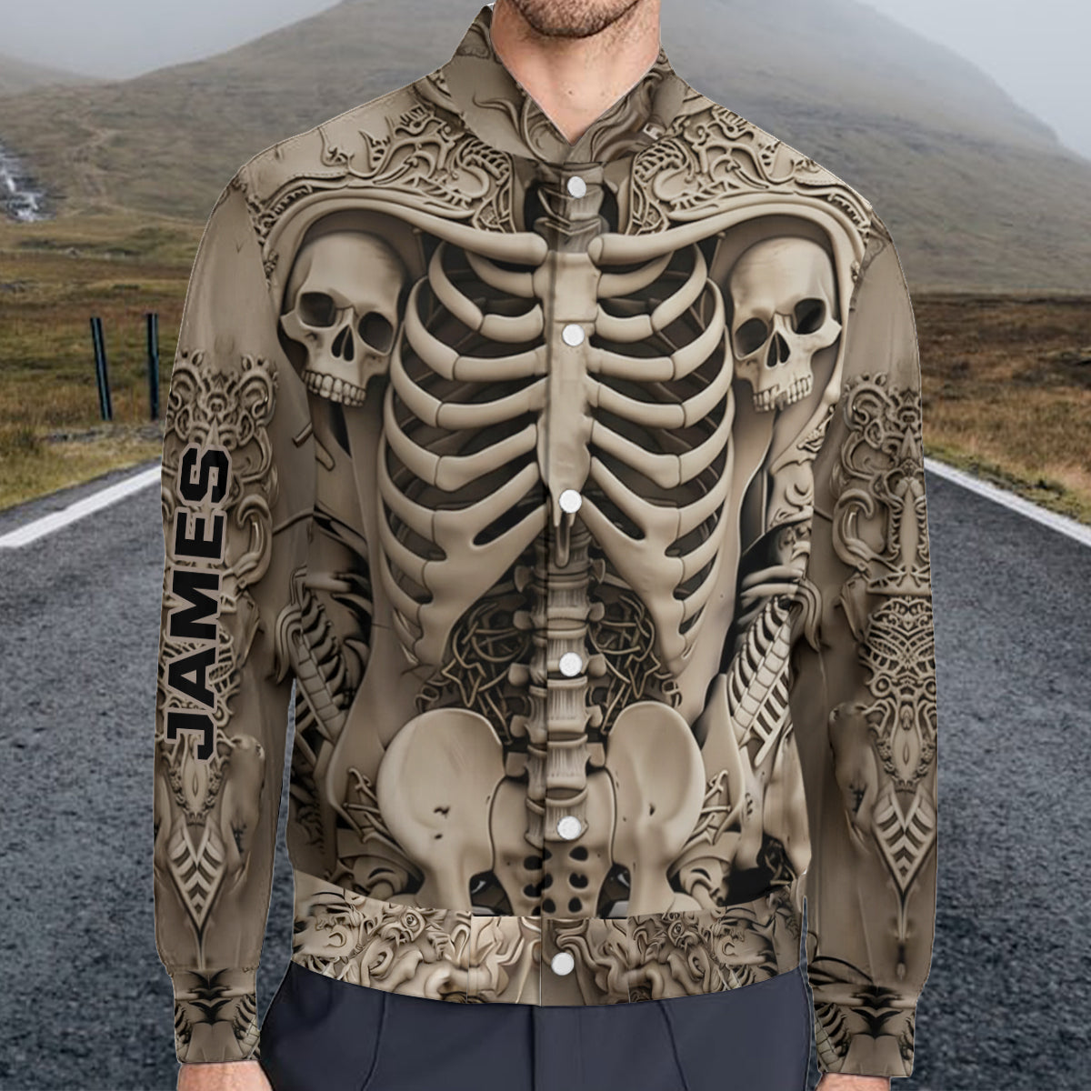Scary Skull - Personalized Skull Varsity Jacket