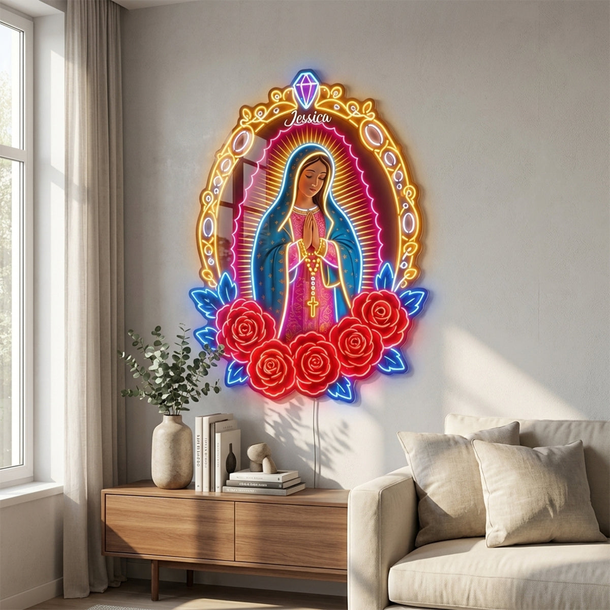 Our Lady Of Guadalupe - Personalized Christian Neon LED Light Sign
