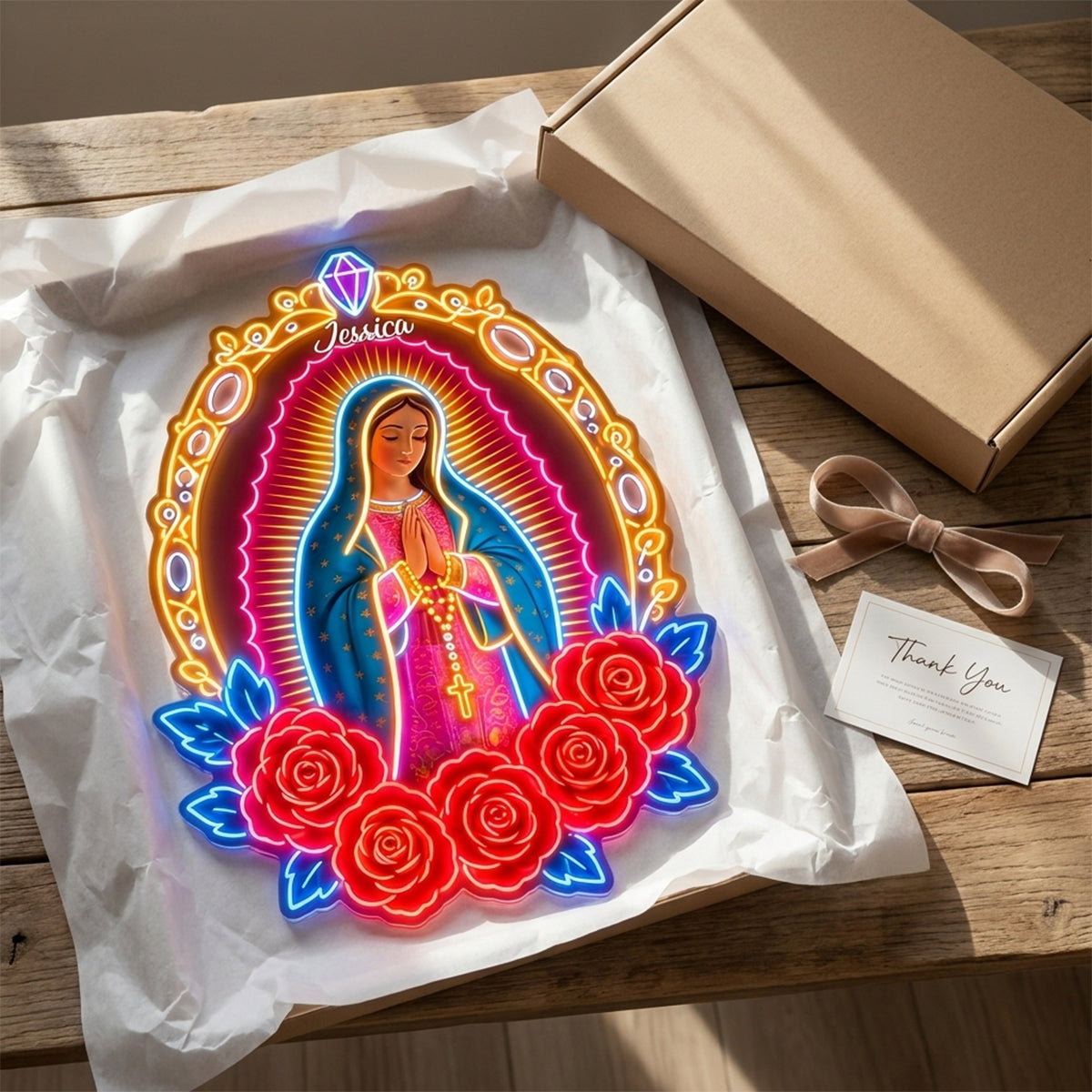 Our Lady Of Guadalupe - Personalized Christian Neon LED Light Sign