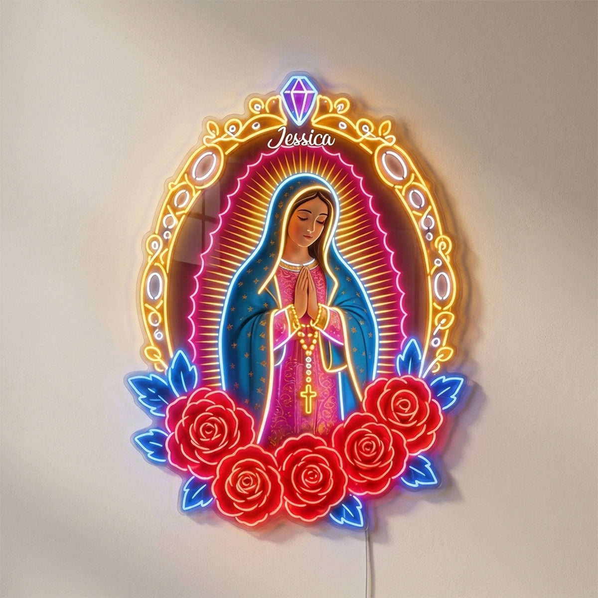 Our Lady Of Guadalupe - Personalized Christian Neon LED Light Sign