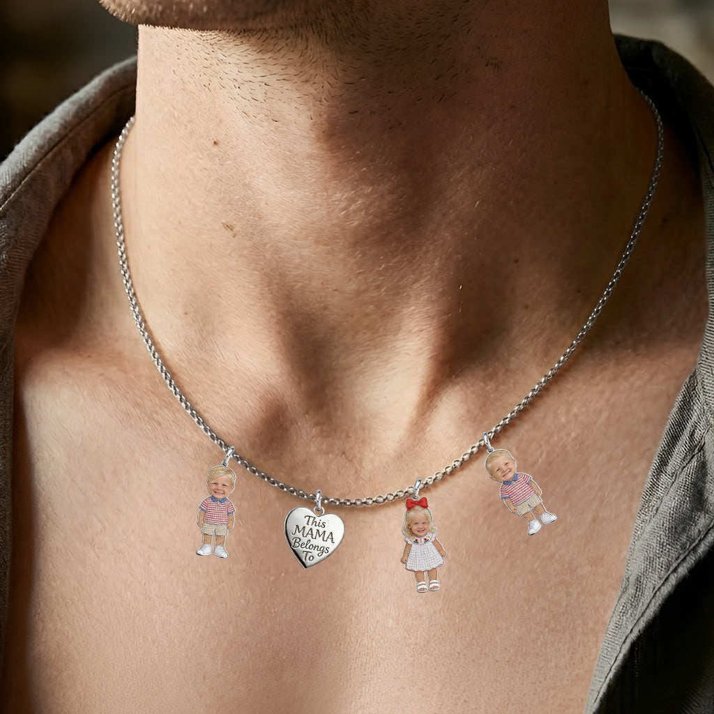This Mom Belongs To - Personalized Mother Metal Necklaces With Pendants
