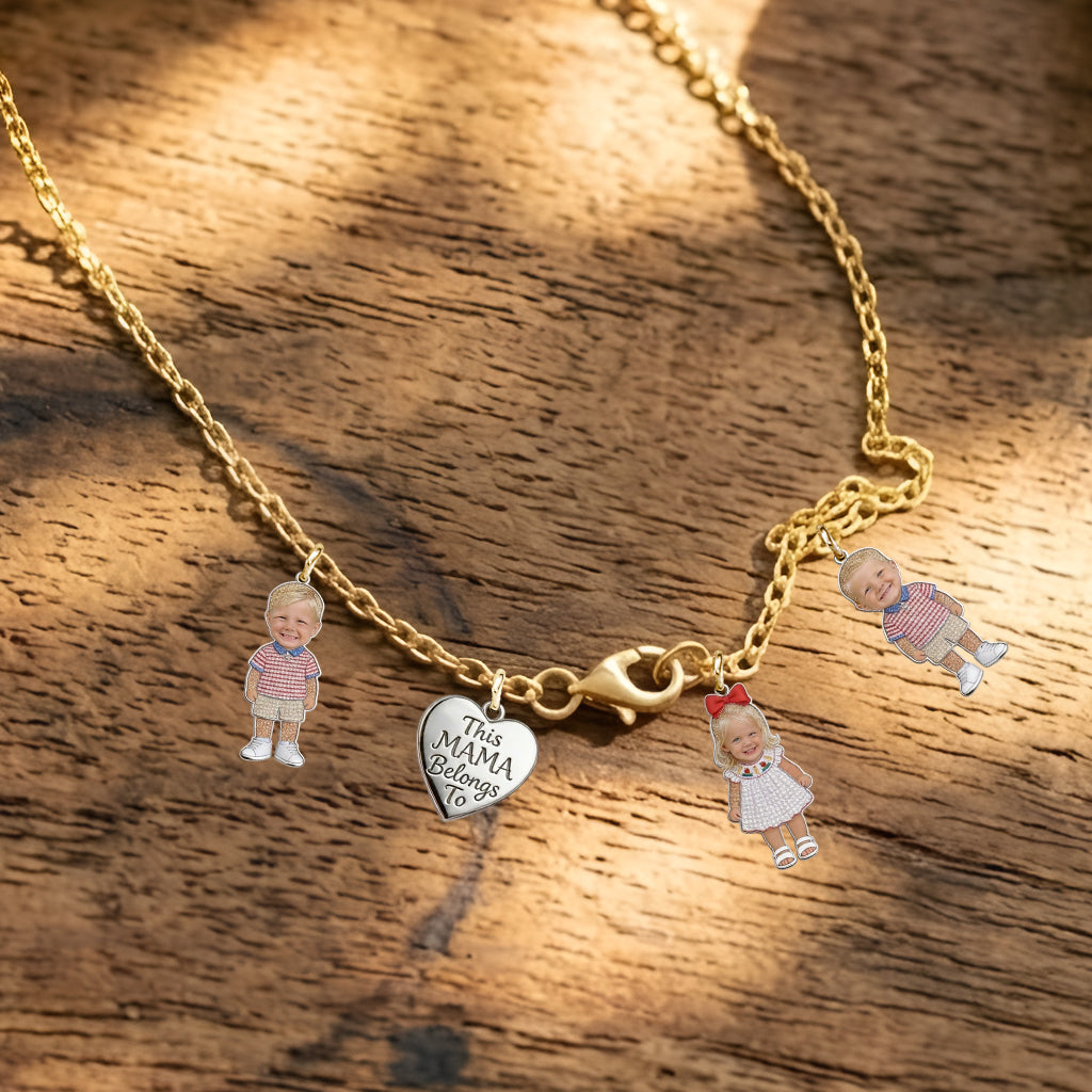 This Mom Belongs To - Personalized Mother Metal Necklaces With Pendants