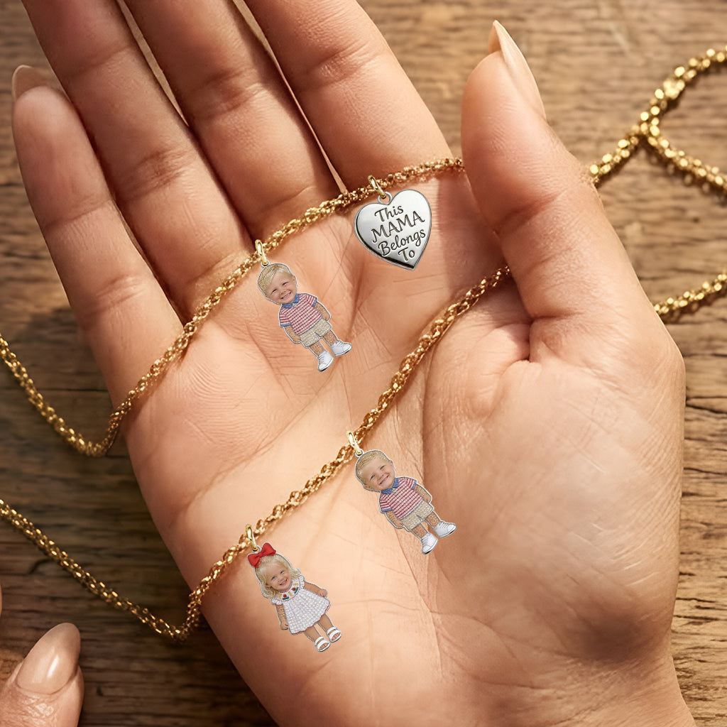 This Mom Belongs To - Personalized Mother Metal Necklaces With Pendants