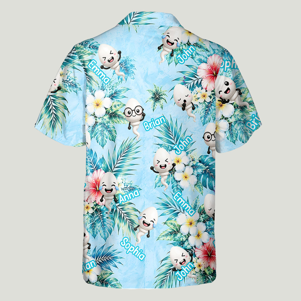 We Used To Live In Your Balls - Personalized Father Hawaiian Shirt