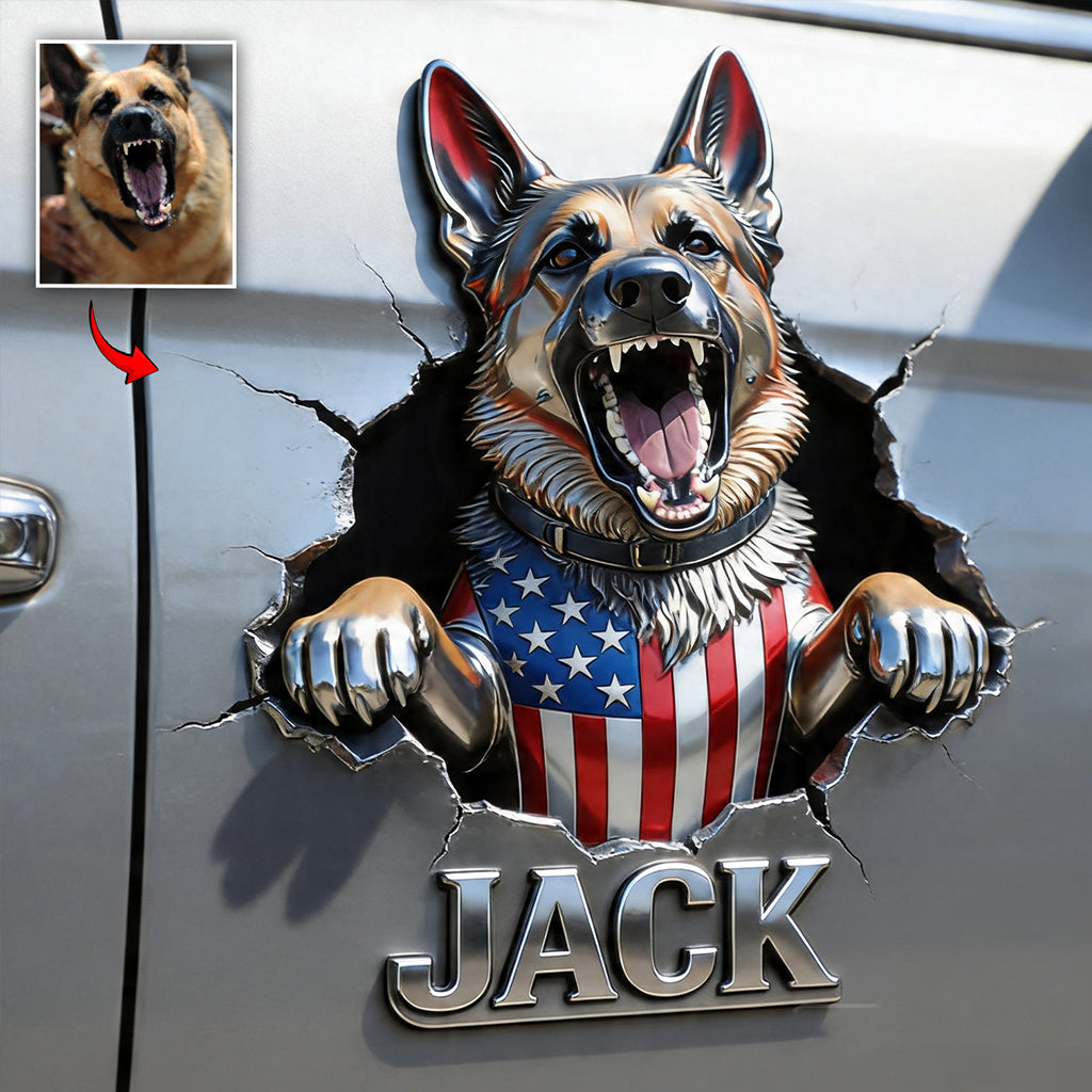 Peeking Pets - Personalized Dog Decal Full