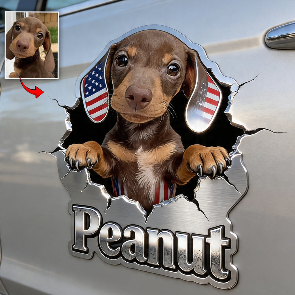 Peeking Pets - Personalized Dog Decal Full