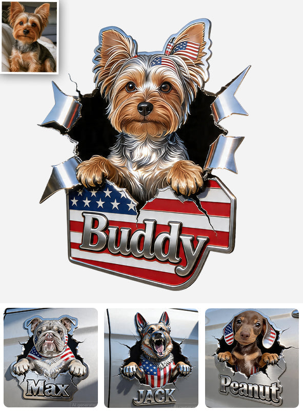 Peeking Pets - Personalized Dog Decal Full