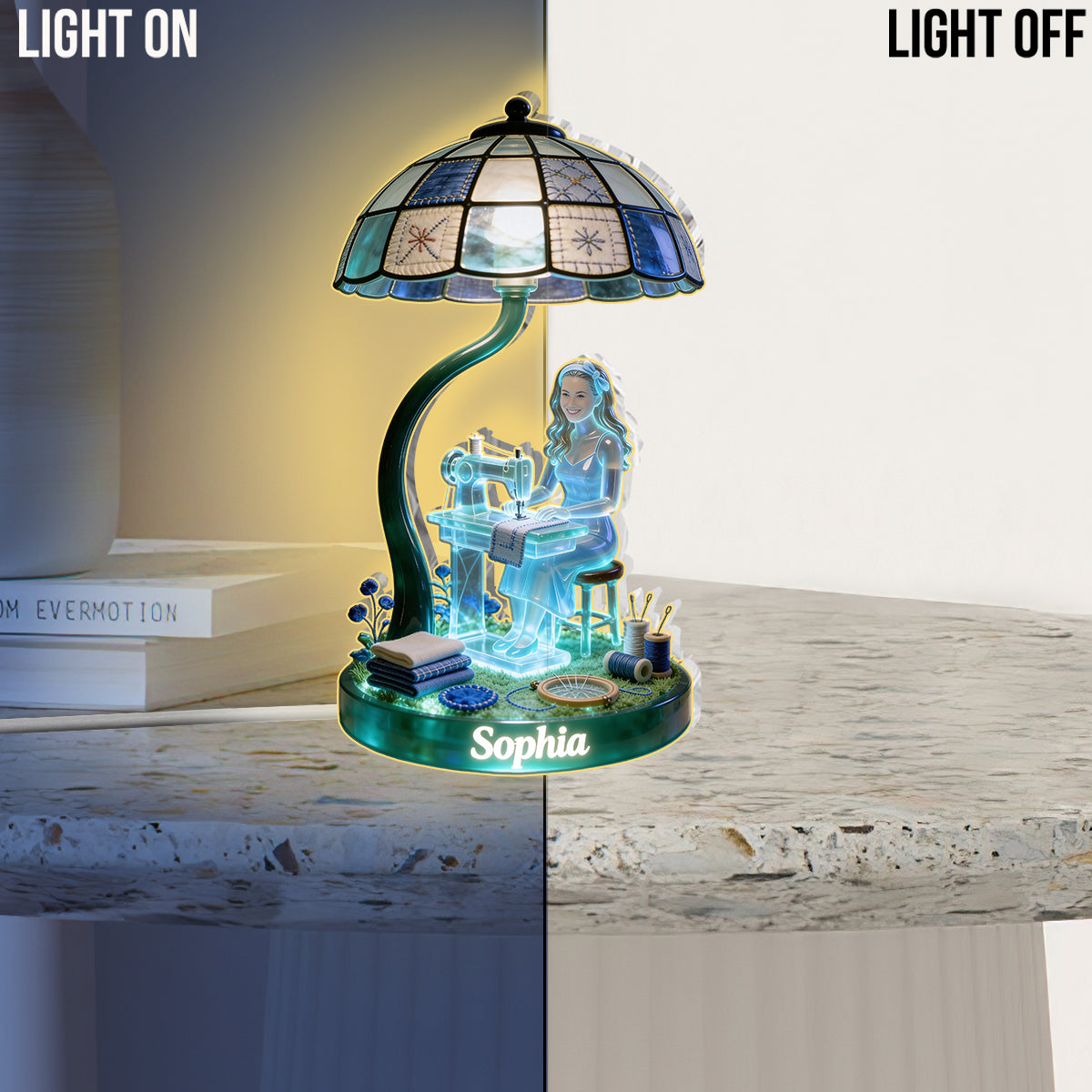 Sewing Room Decor - Personalized Sewing Acrylic LED Night Light
