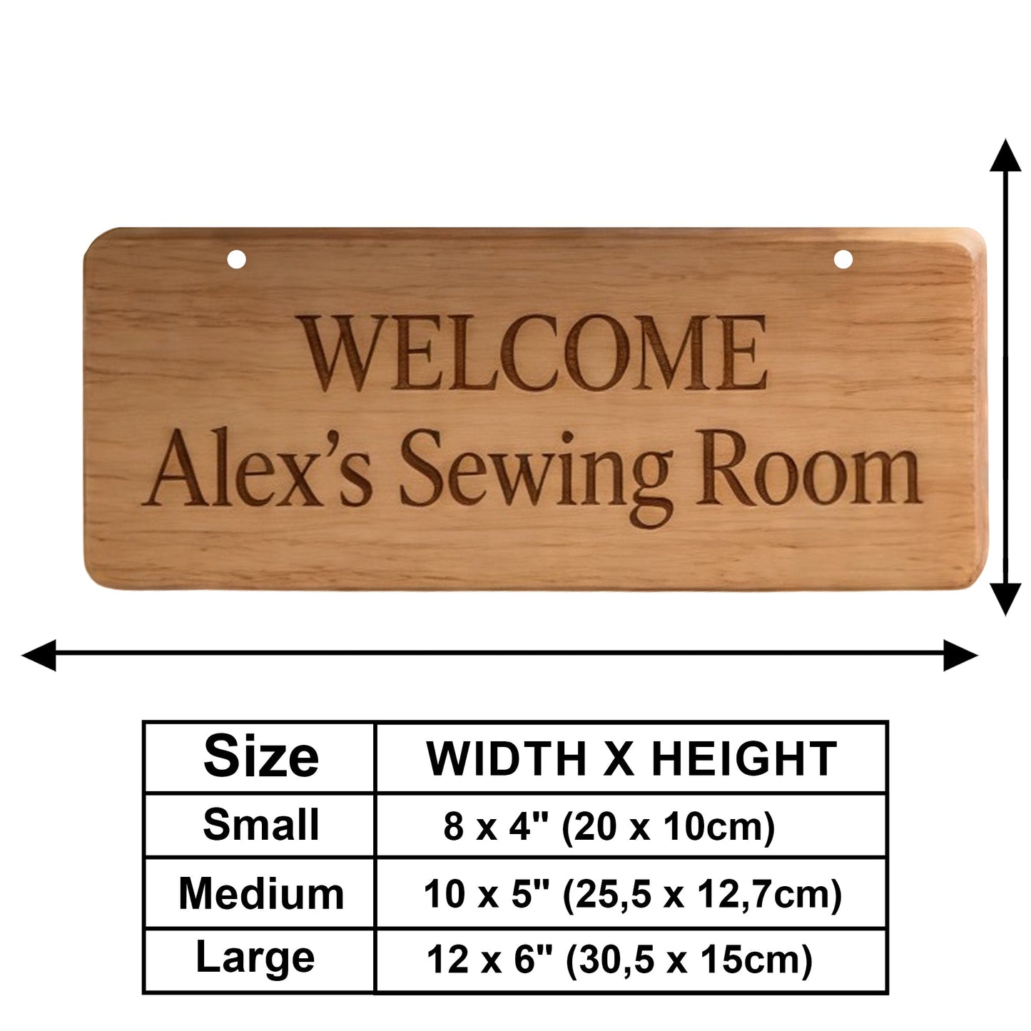 Sewing Room Miniature Sign - Personalized Sewing Wooden Wall Mount Sign