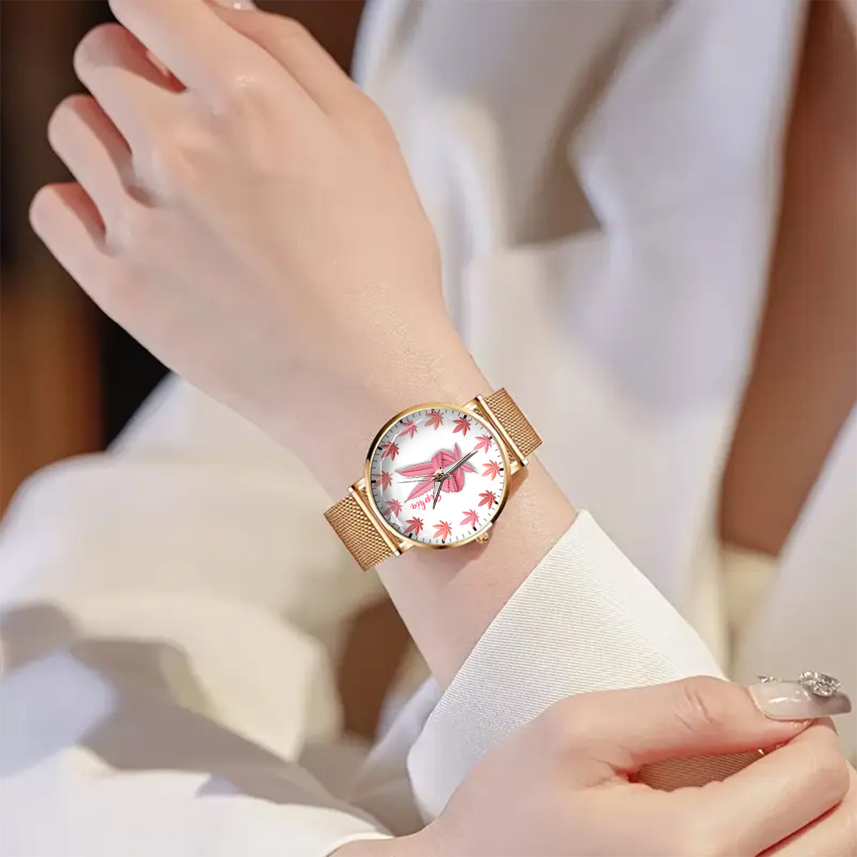 Pink Cannabis - Personalized Weed Women Hand Watch