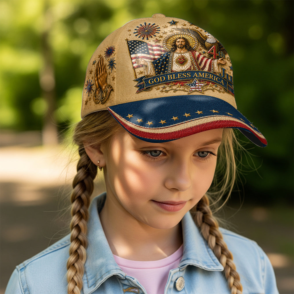 One Nation Under God, 4th Of July - Personalized Christian Classic Cap With Pin