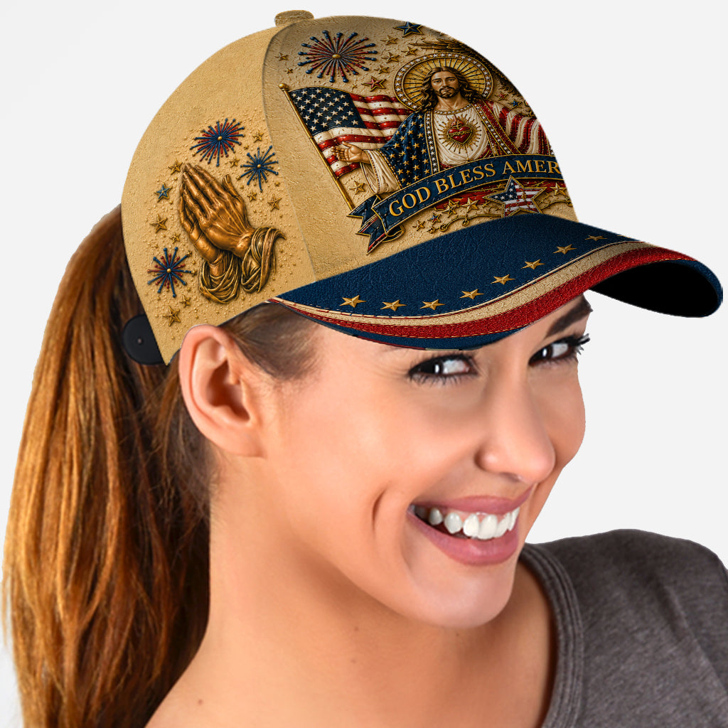 One Nation Under God, 4th Of July - Personalized Christian Classic Cap With Pin