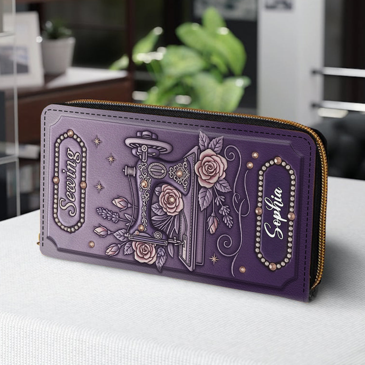 Love Sewing - Personalized Sewing Leather Long Wallet
