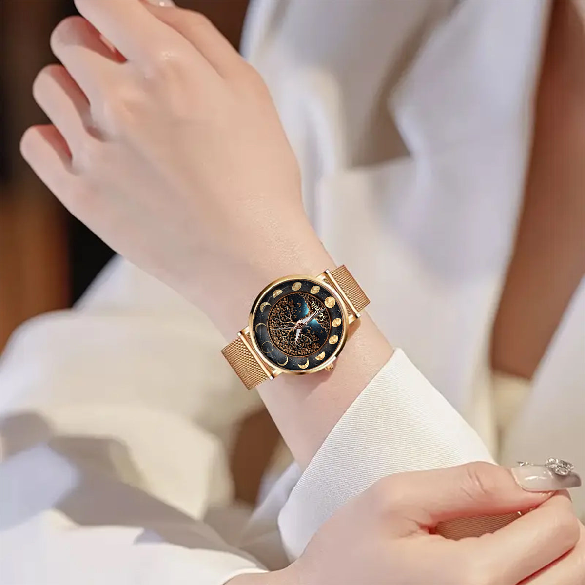 Moon Phase - Personalized Witch Women Hand Watch