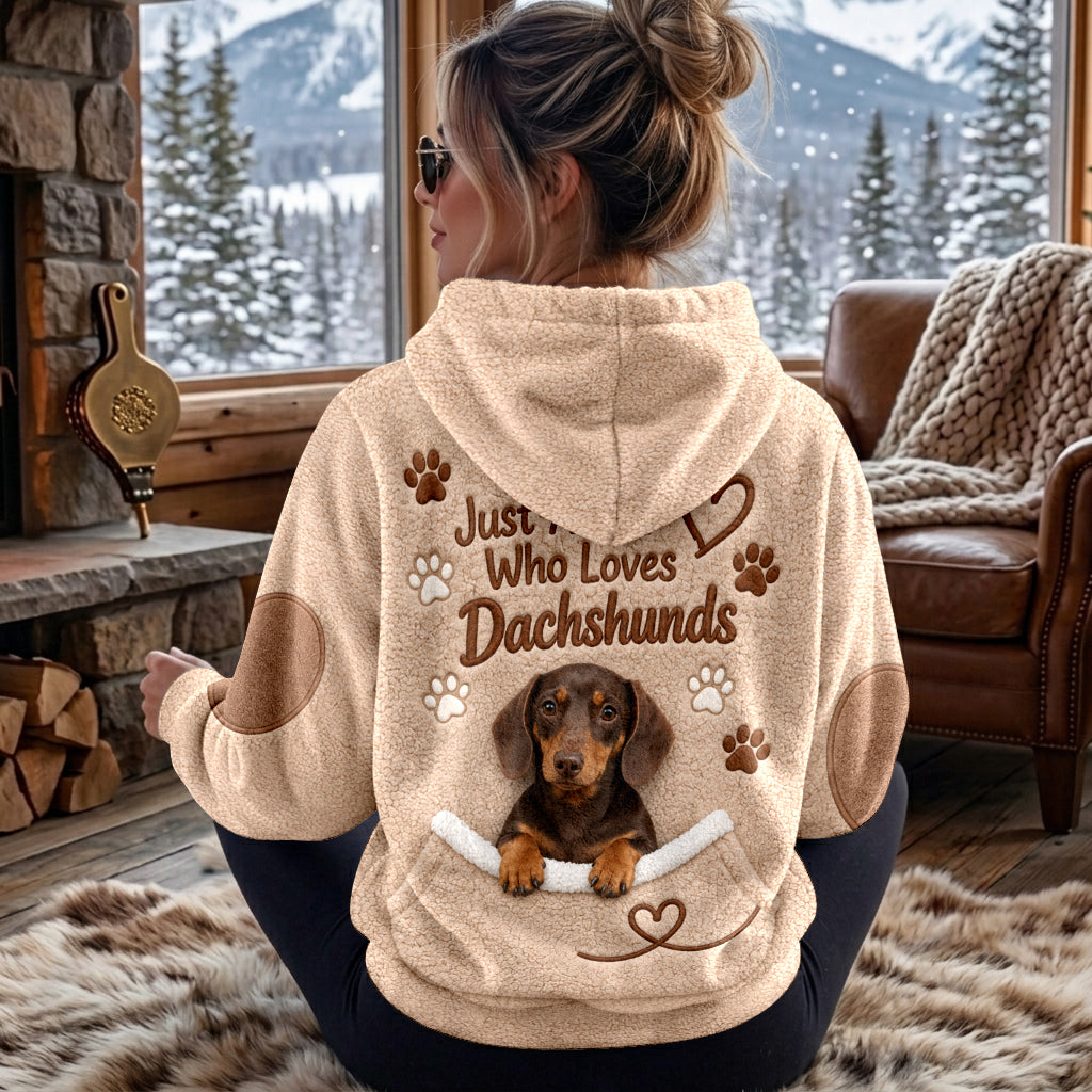 Just A Girl Who Loves Dogs - Personalized Dog Fleece Hoodie