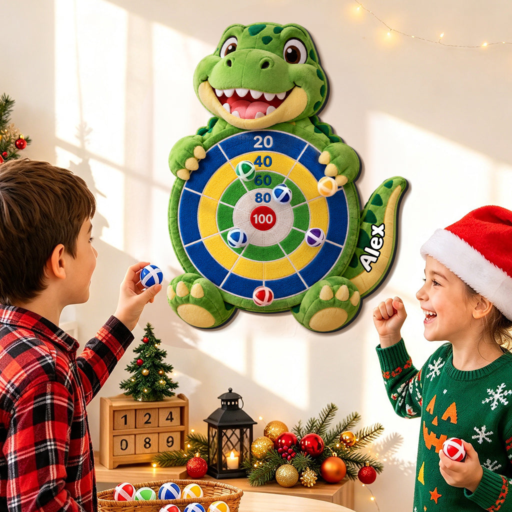 Ready, Aim, Giggle! - Personalized Kid Sticky Ball Dart Board Set