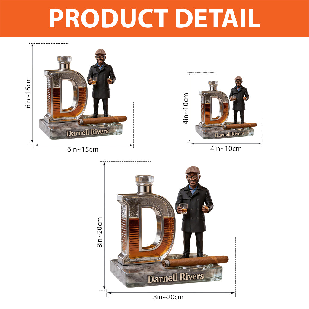 Whiskey, Cigar Initial Letter - Personalized Whisky Custom Shaped Acrylic Plaque