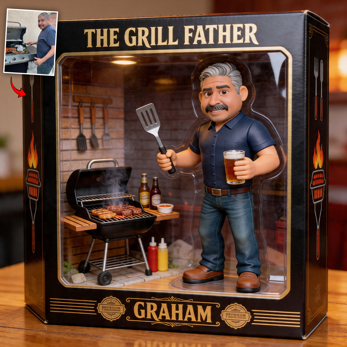 The Grilling Father - Personalized Father Custom Shaped Acrylic Plaque