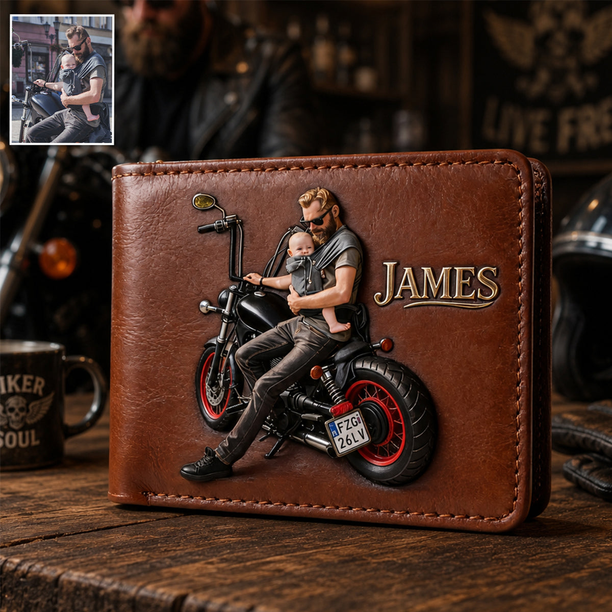 Ride To Live - Personalized Biker Leather Wallet