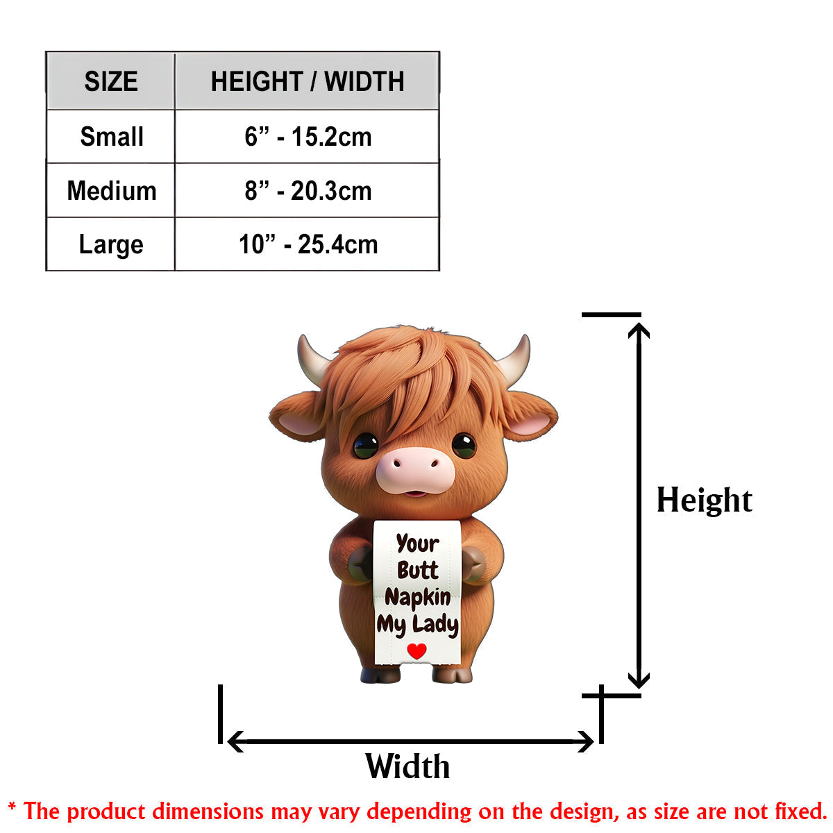 Your Napkin My Lord, Funny Cow - Personalized Highland Cow Toilet Paper Holder Rack