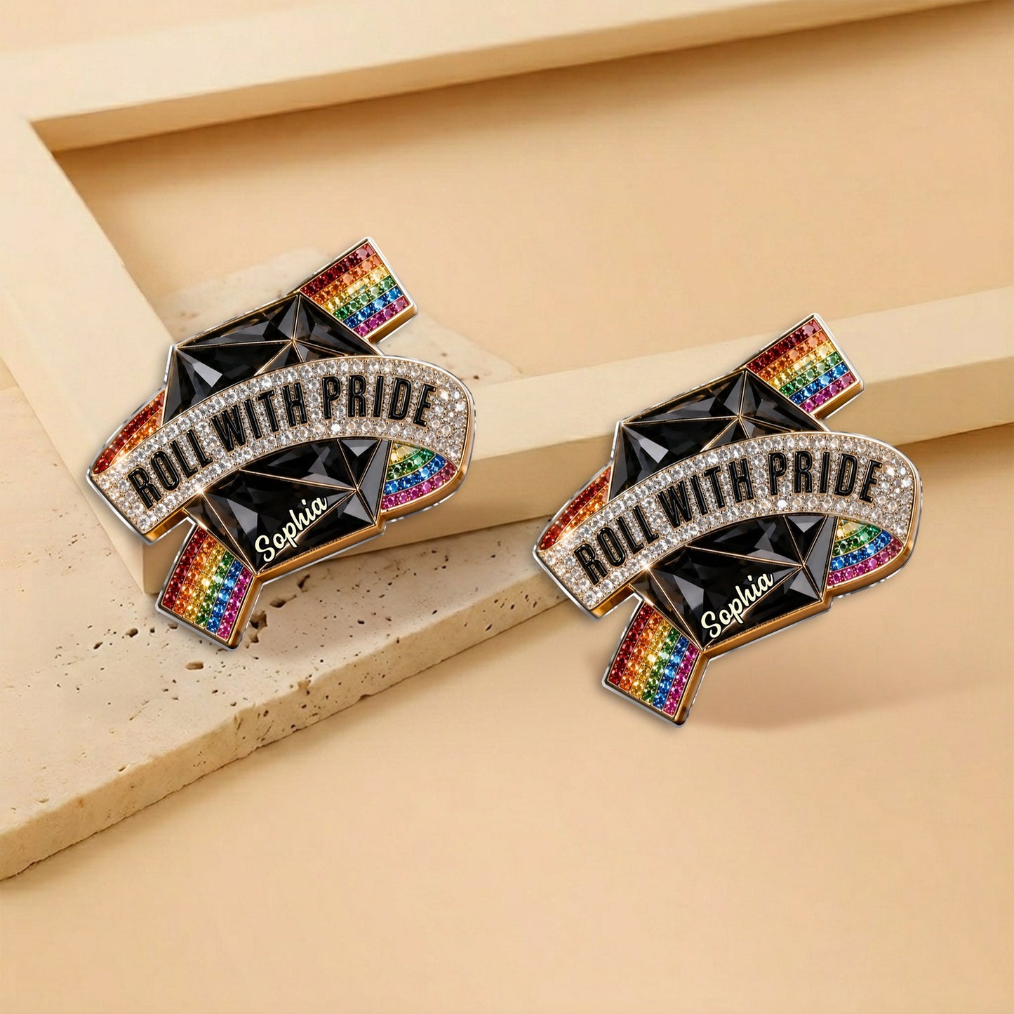 Roll With Pride - Personalized LGBT Support 3D Embossed Enamel Pin