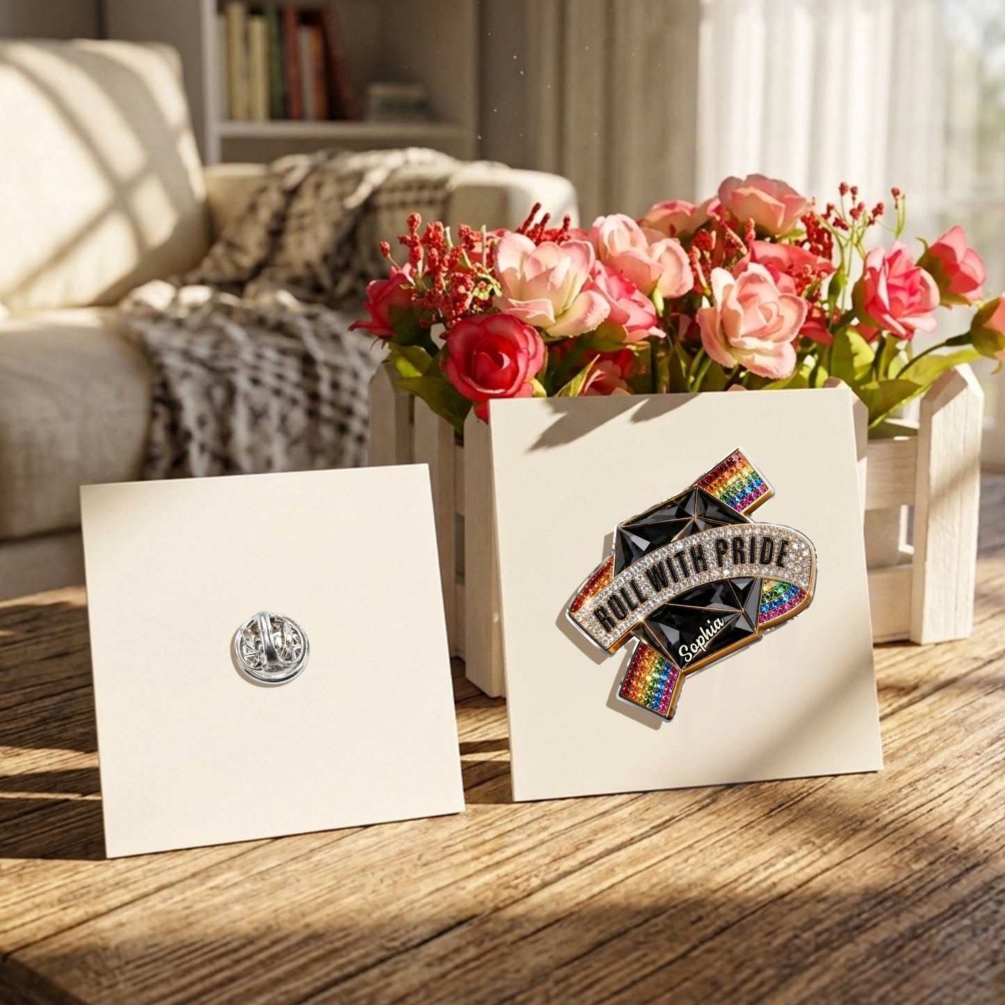 Roll With Pride - Personalized LGBT Support 3D Embossed Enamel Pin