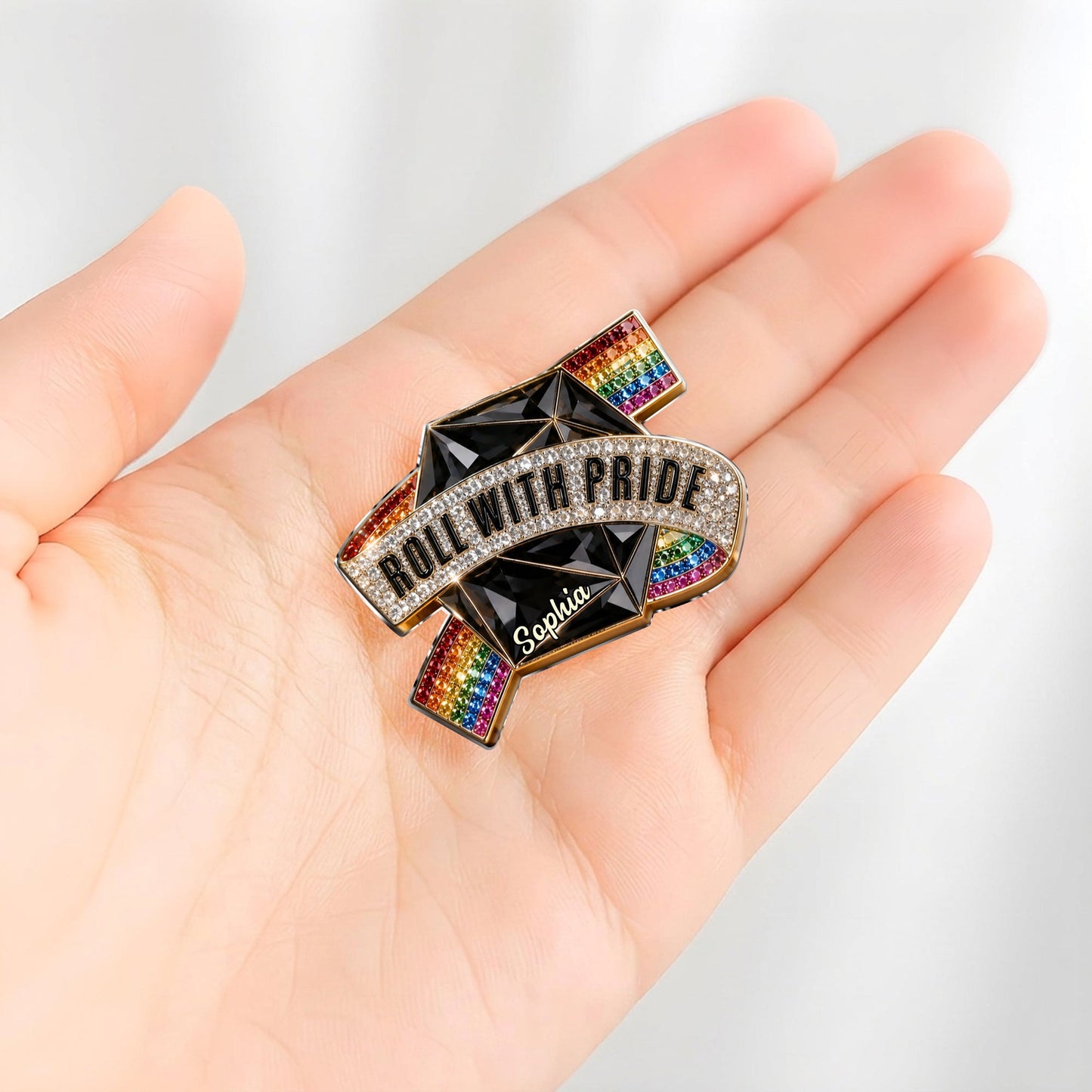 Roll With Pride - Personalized LGBT Support 3D Embossed Enamel Pin