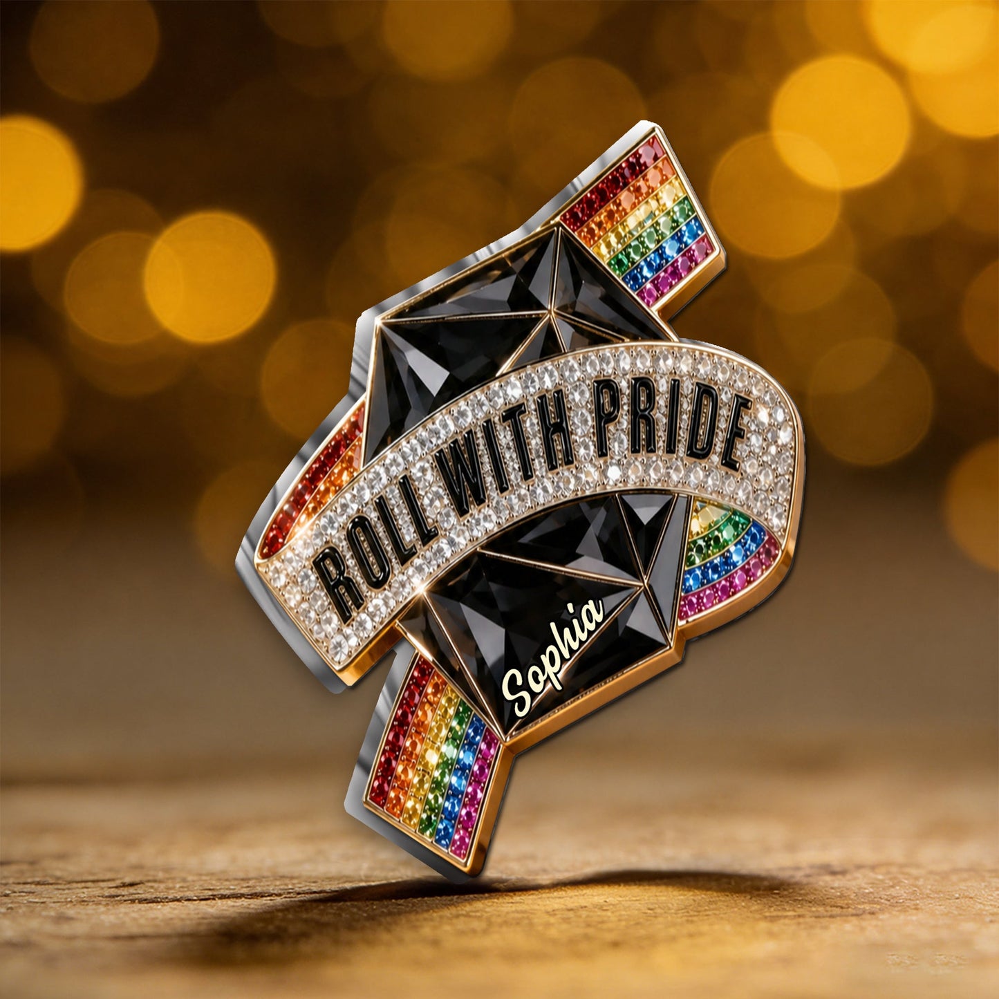 Roll With Pride - Personalized LGBT Support 3D Embossed Enamel Pin