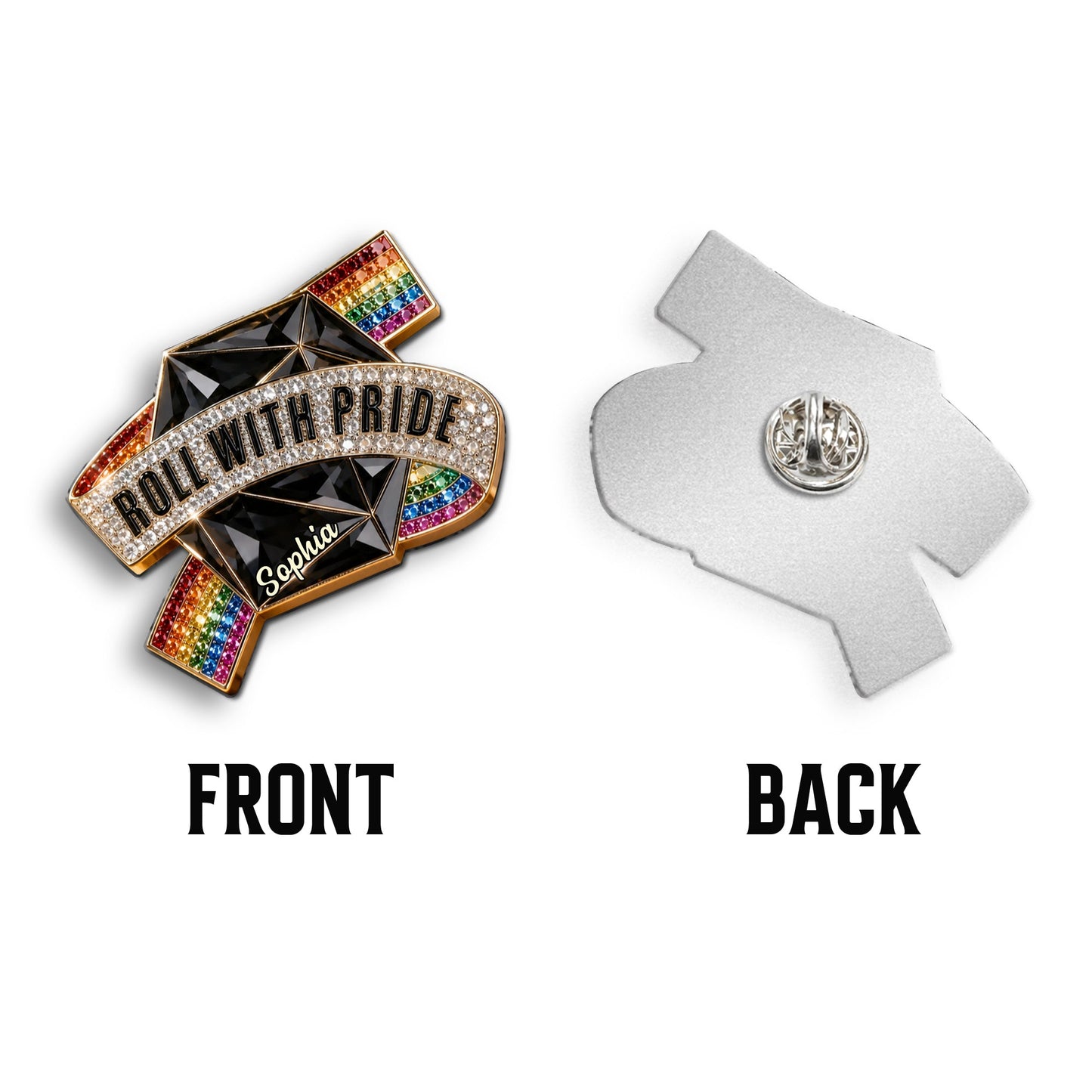 Roll With Pride - Personalized LGBT Support 3D Embossed Enamel Pin