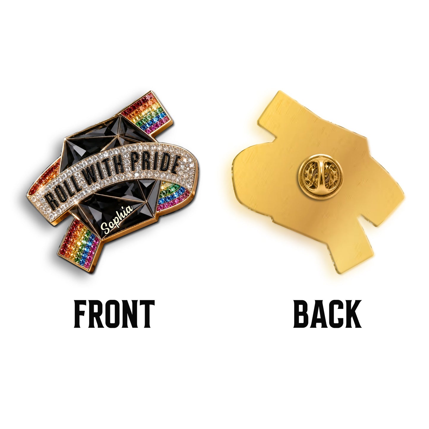 Roll With Pride - Personalized LGBT Support 3D Embossed Enamel Pin