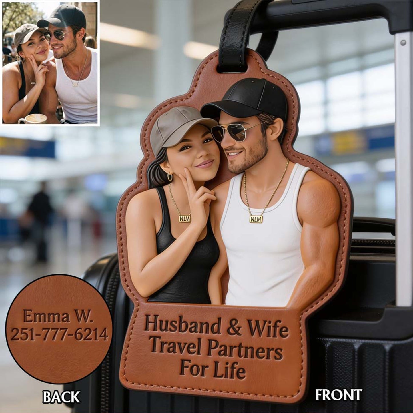 Travel Partners For Life - Personalized Couple Luggage Tag