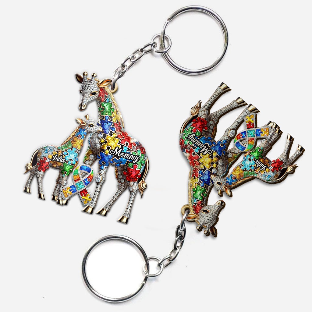 Strong Mama - Personalized Autism Awareness Keychain