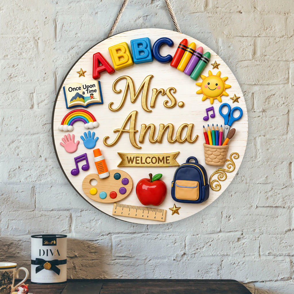 Teacher Gifts - Personalized Teacher Custom Shaped Wood Sign