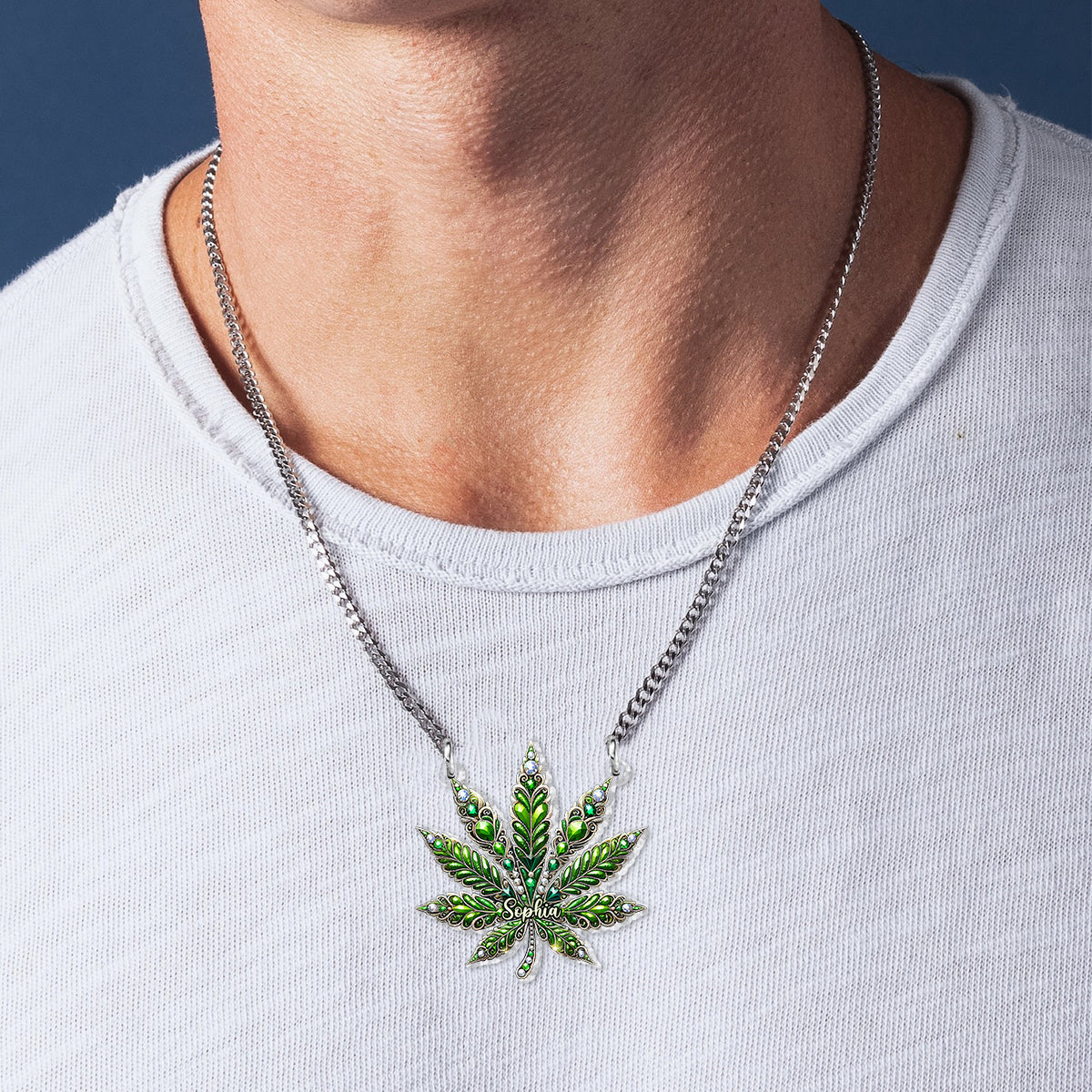 Stunning Leaf - Personalized Weed Custom Shaped Pendant Necklace
