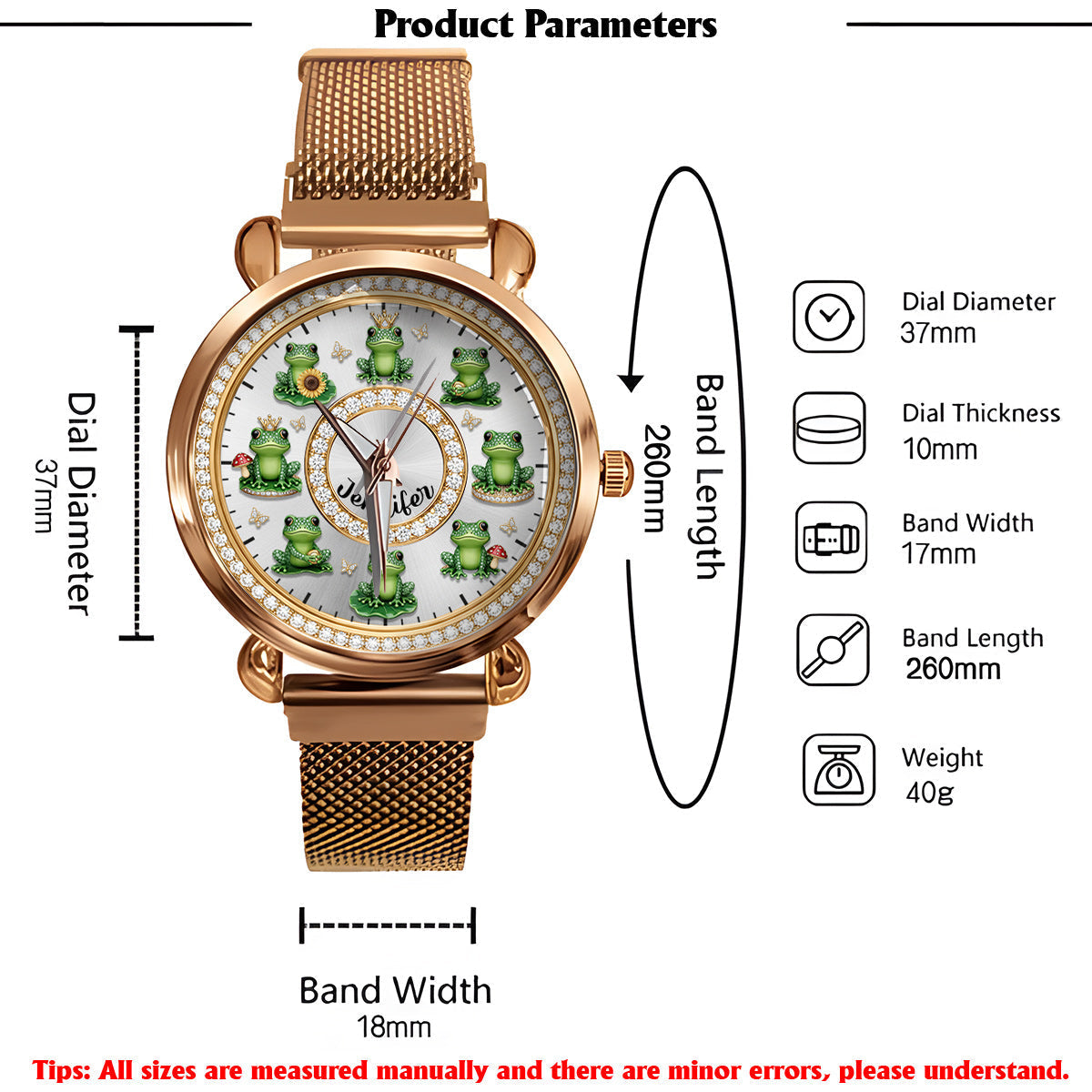 Love Frogs - Personalized Frog Women Hand Watch