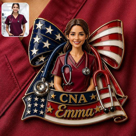 Nurse Independence Day Celebration - Personalized Nurse 3D Embossed Enamel Pin