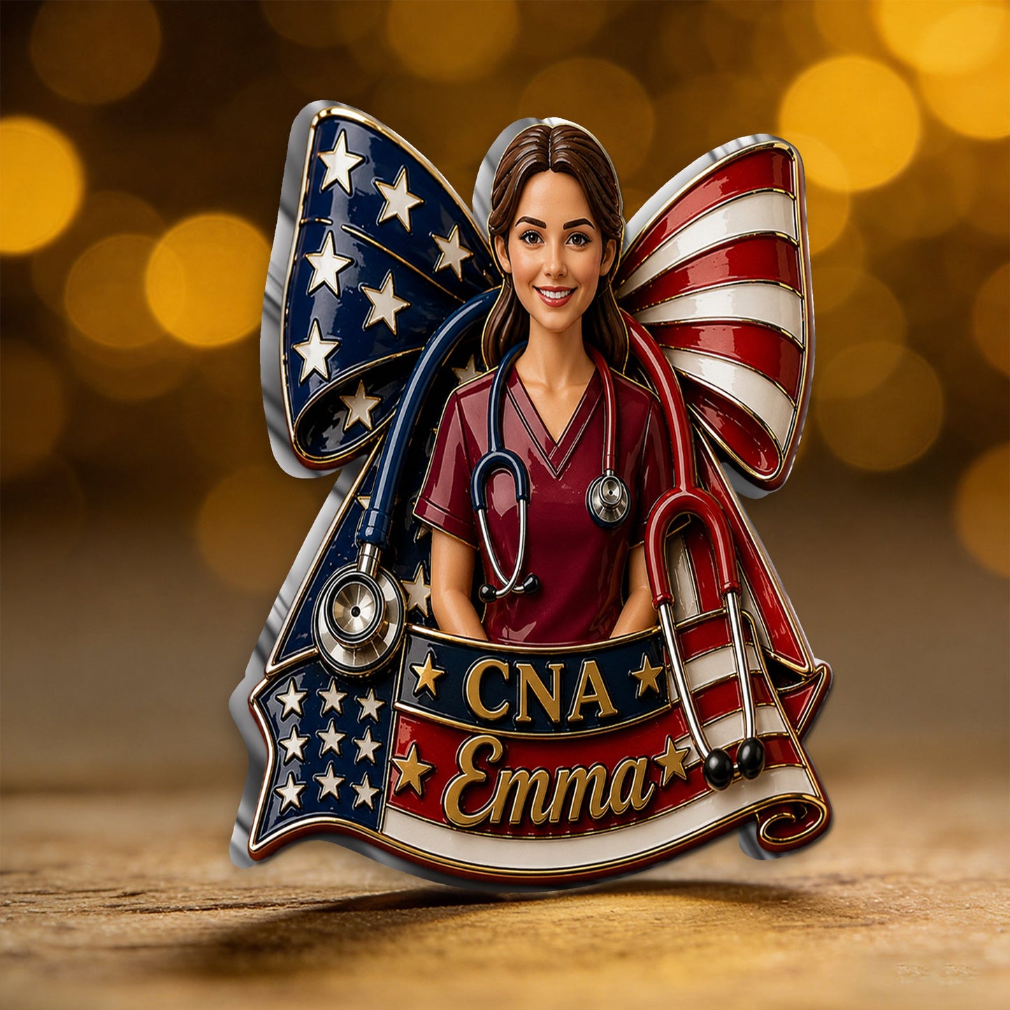 Nurse Independence Day Celebration - Personalized Nurse 3D Embossed Enamel Pin