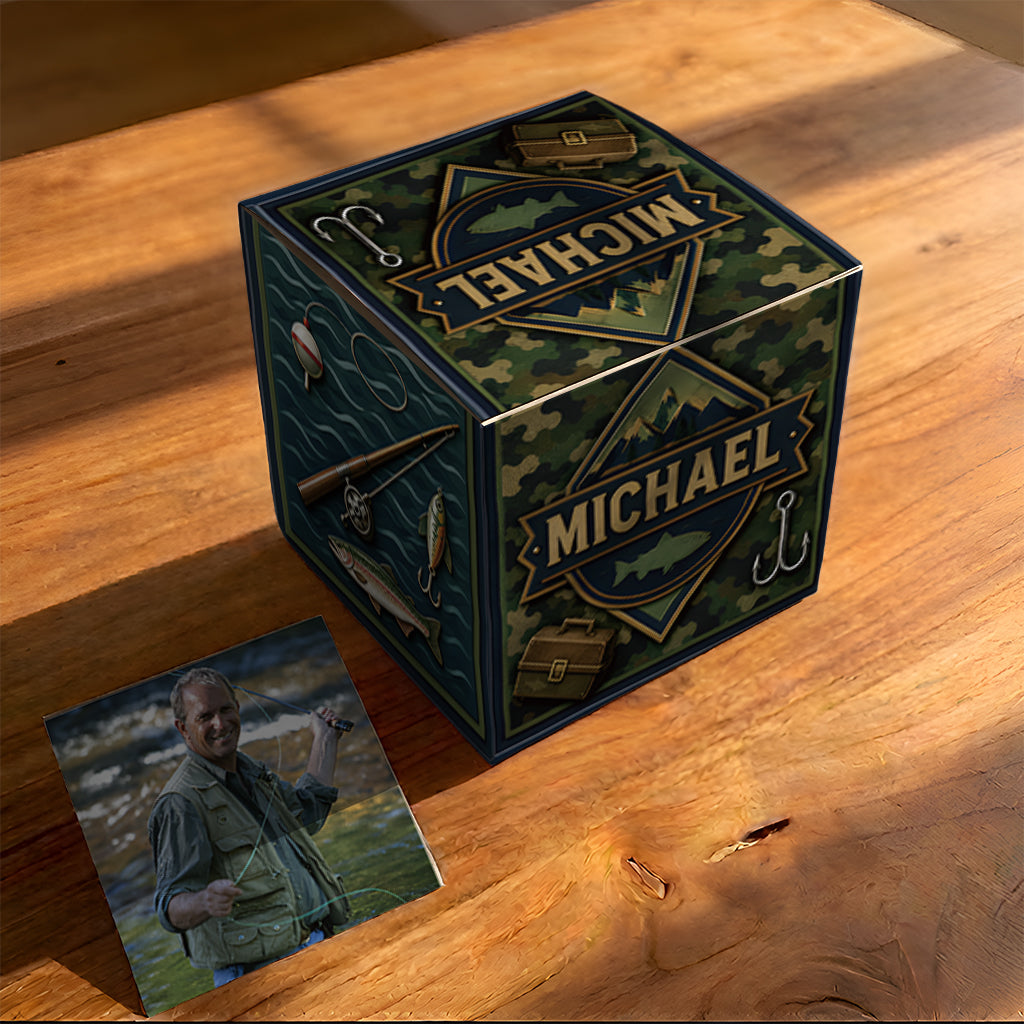 We Hooked The Best Dad - Personalized Father Pop Up Box Card