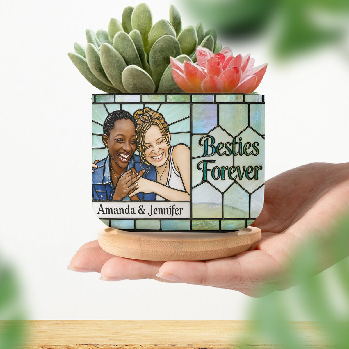 Best Friends Forever - Personalized Bestie Ceramic Plant Pot