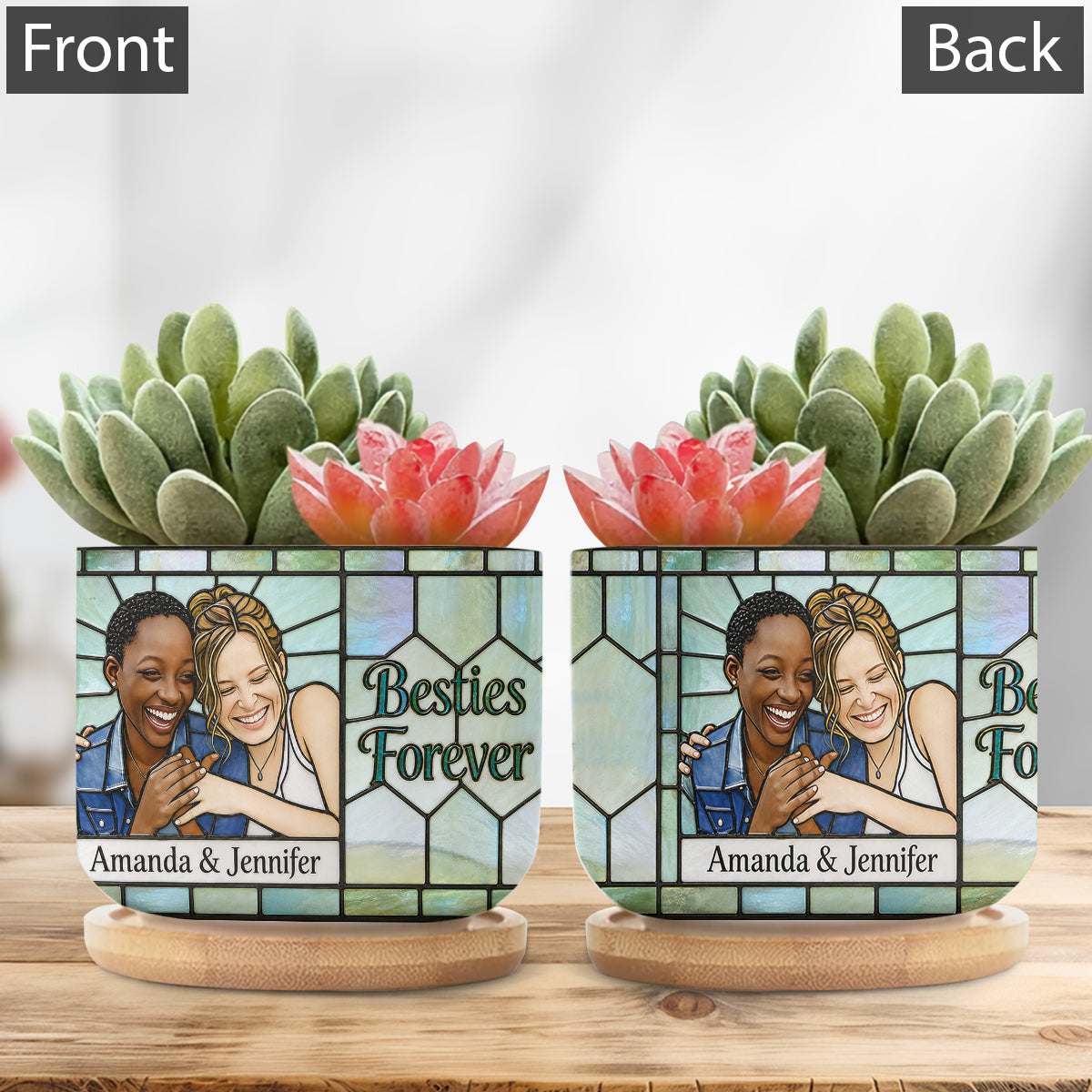 Best Friends Forever - Personalized Bestie Ceramic Plant Pot
