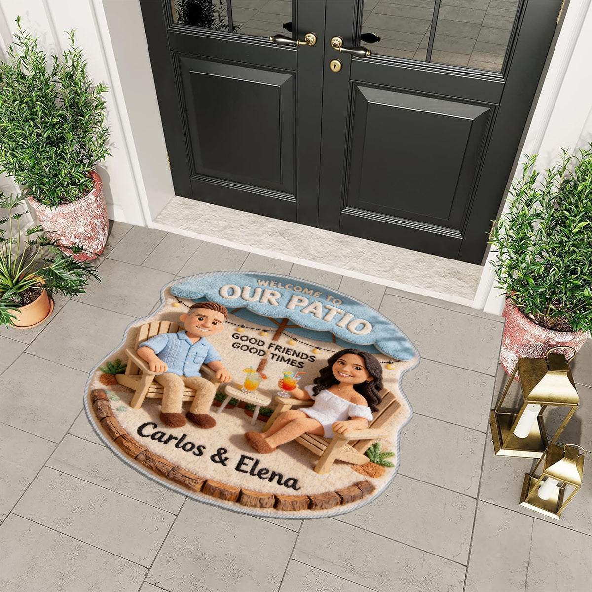 The Patio Bar Doormat - Custom From Photo - Personalized Backyard Non-Slip Tufted Rug