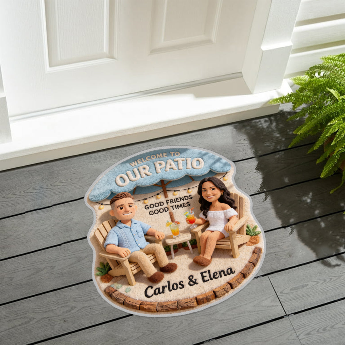 The Patio Bar Doormat - Custom From Photo - Personalized Backyard Non-Slip Tufted Rug