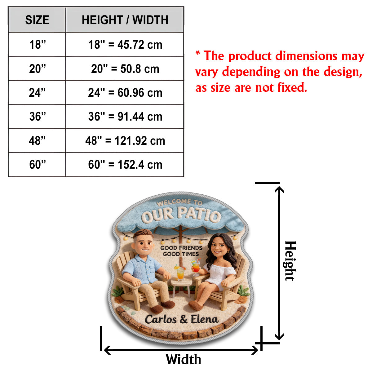 The Patio Bar Doormat - Custom From Photo - Personalized Backyard Non-Slip Tufted Rug
