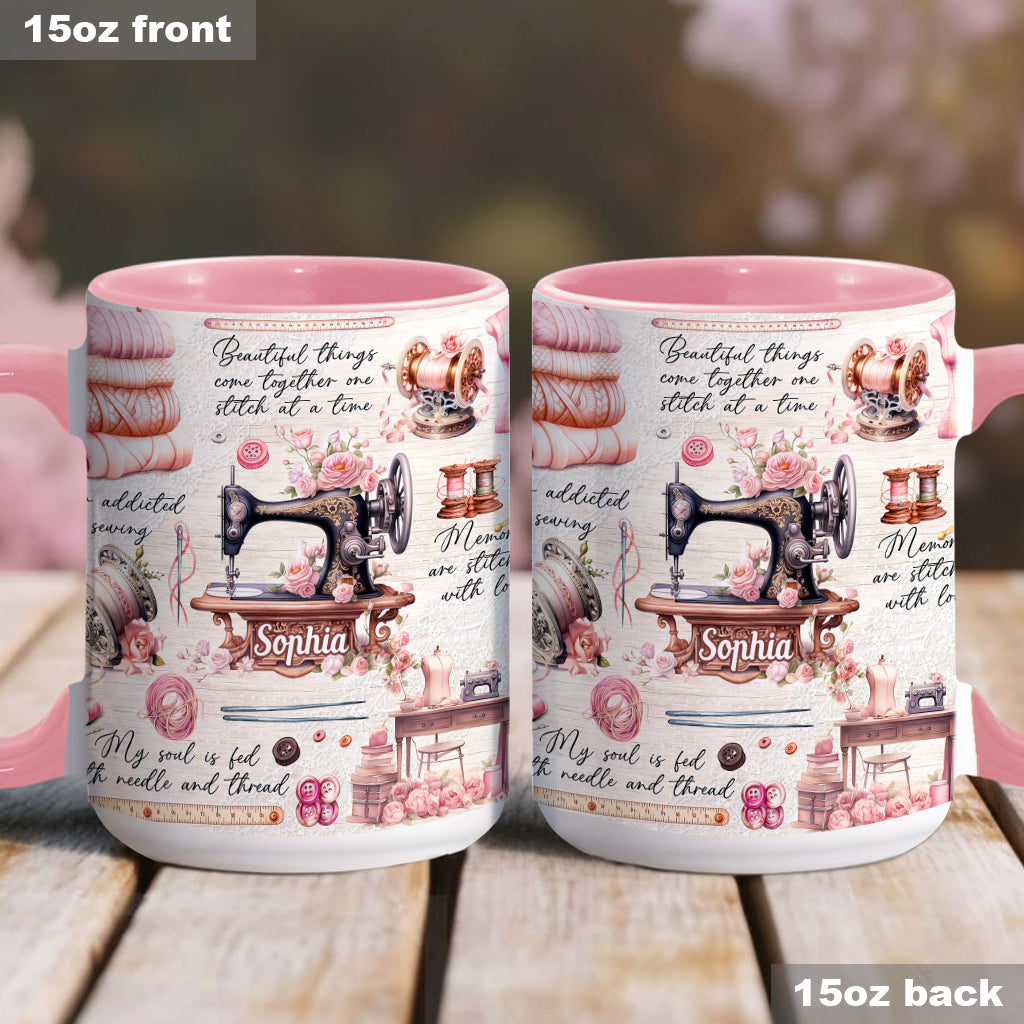 Sew Addicted To Sewing - Personalized Sewing Accent Mug