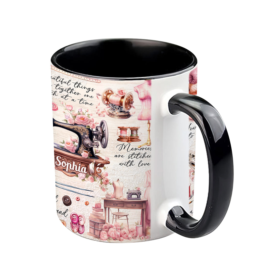 Sew Addicted To Sewing - Personalized Sewing Accent Mug